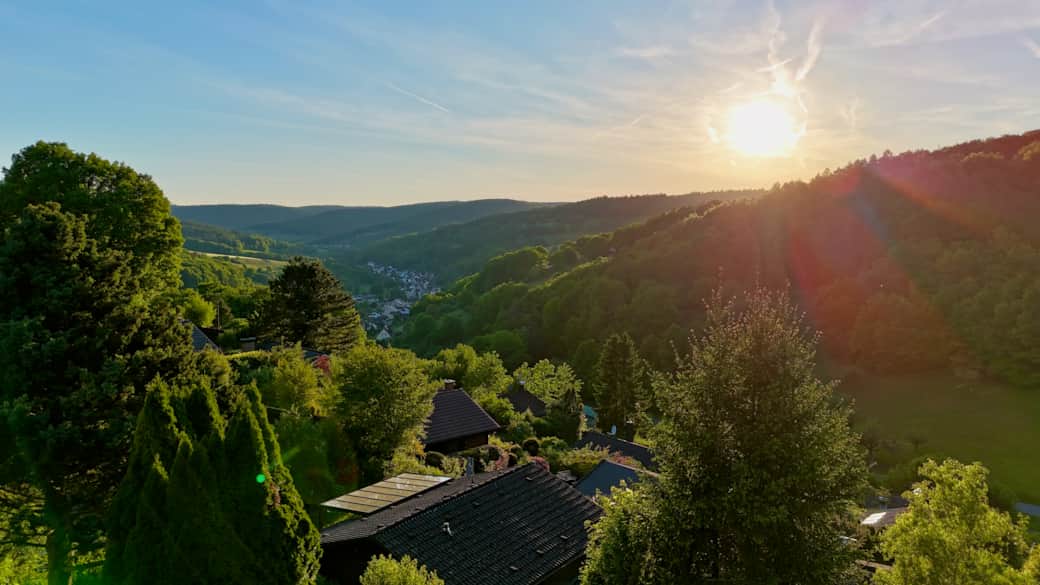 Blick vom CHALET EINS ins charmante Dammbachtal
