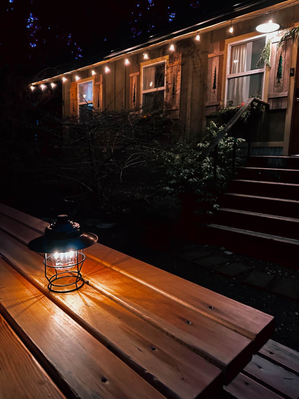 Evening glow at the Pine Cone after dark.