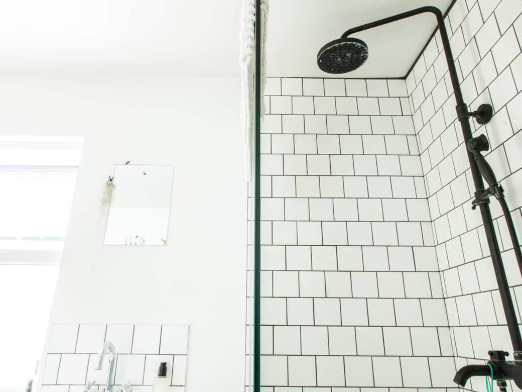 Upstairs bathroom with large bathtub and shower