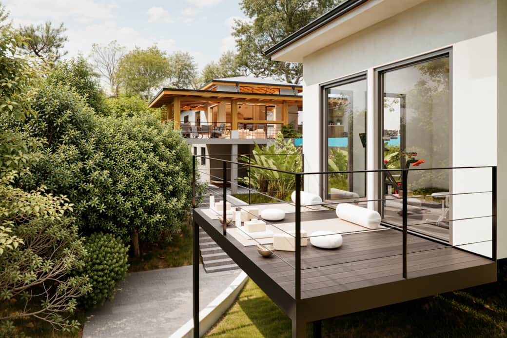 Exterior Exercise Casita and House