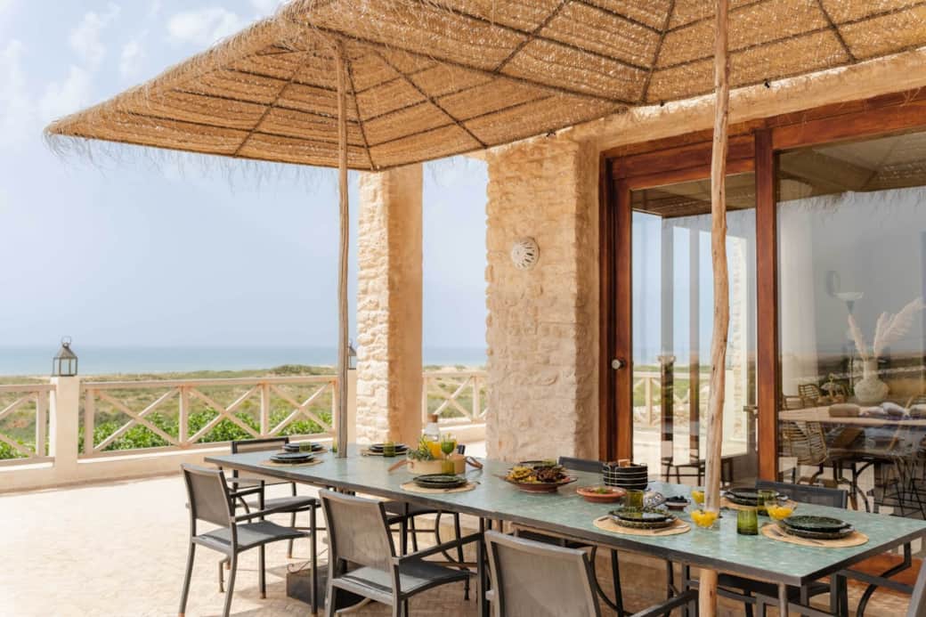 Pergola sea view dining villa cactuswell essaouira