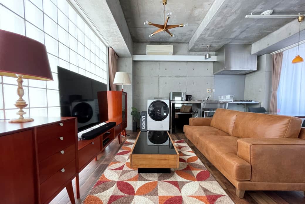 Open-plan living and kitchen area