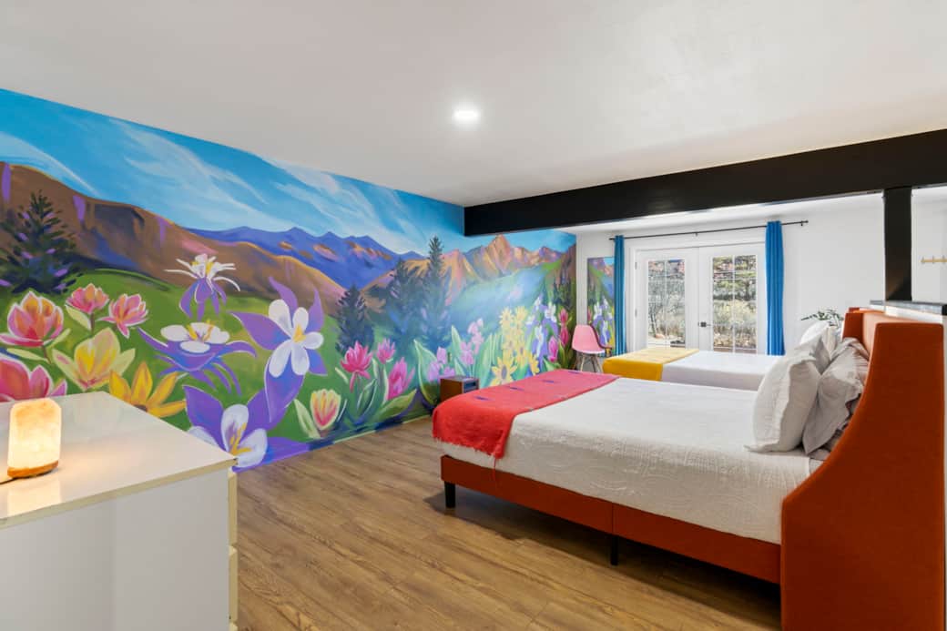 Hannah's Hideaway bedroom with mural Hannah's Hideaway bedroom with mural