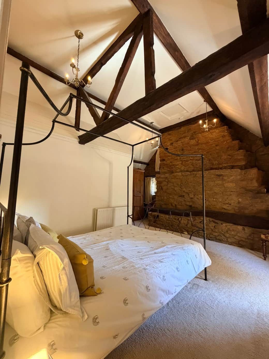 Bedroom 1 showing the top of the ancient chimney stack