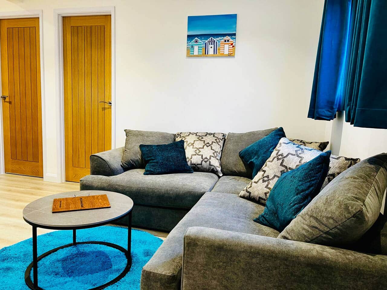 Relax in a stylish open-plan living area after a day at the beach