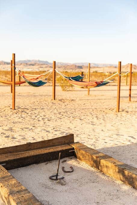 Horseshoe pit and hammocks 