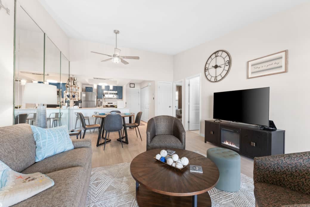Entertainment Area with fireplace