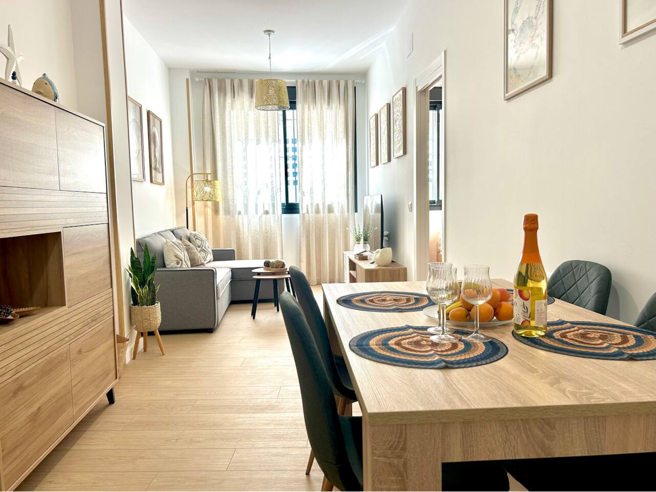 Living room and dining area