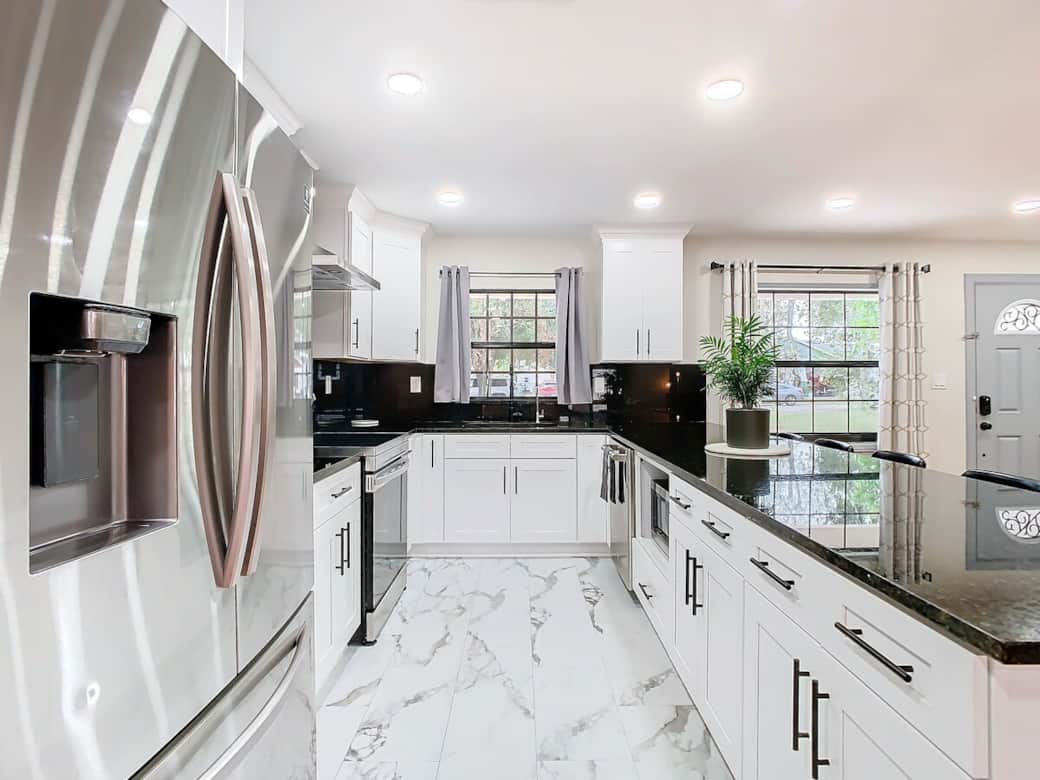 Ample cabinet space fully equipped to accommodate all chefs