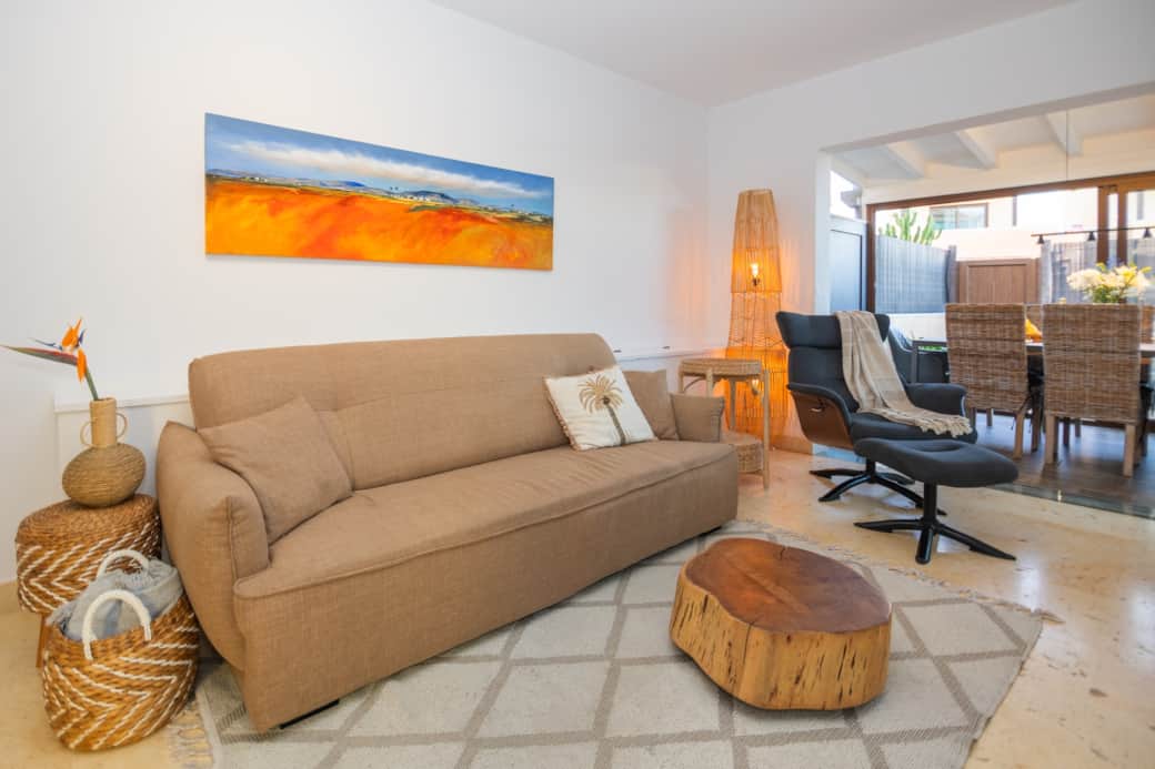 Comfortable living room with smart TV