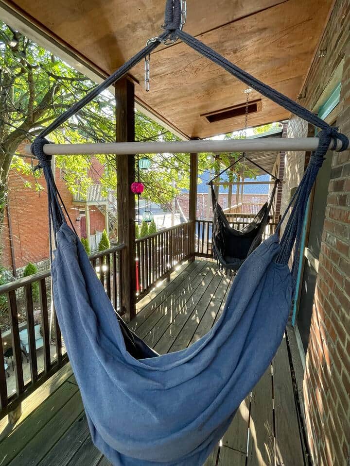 These oversized hammock chairs are just waiting for YOU! It may be a warm (or hot) sunny day...but it's always shady out here. Sit back and relax with a cold drink and a good book...or swing yourself to sleep. Naps fix everything! ;)
