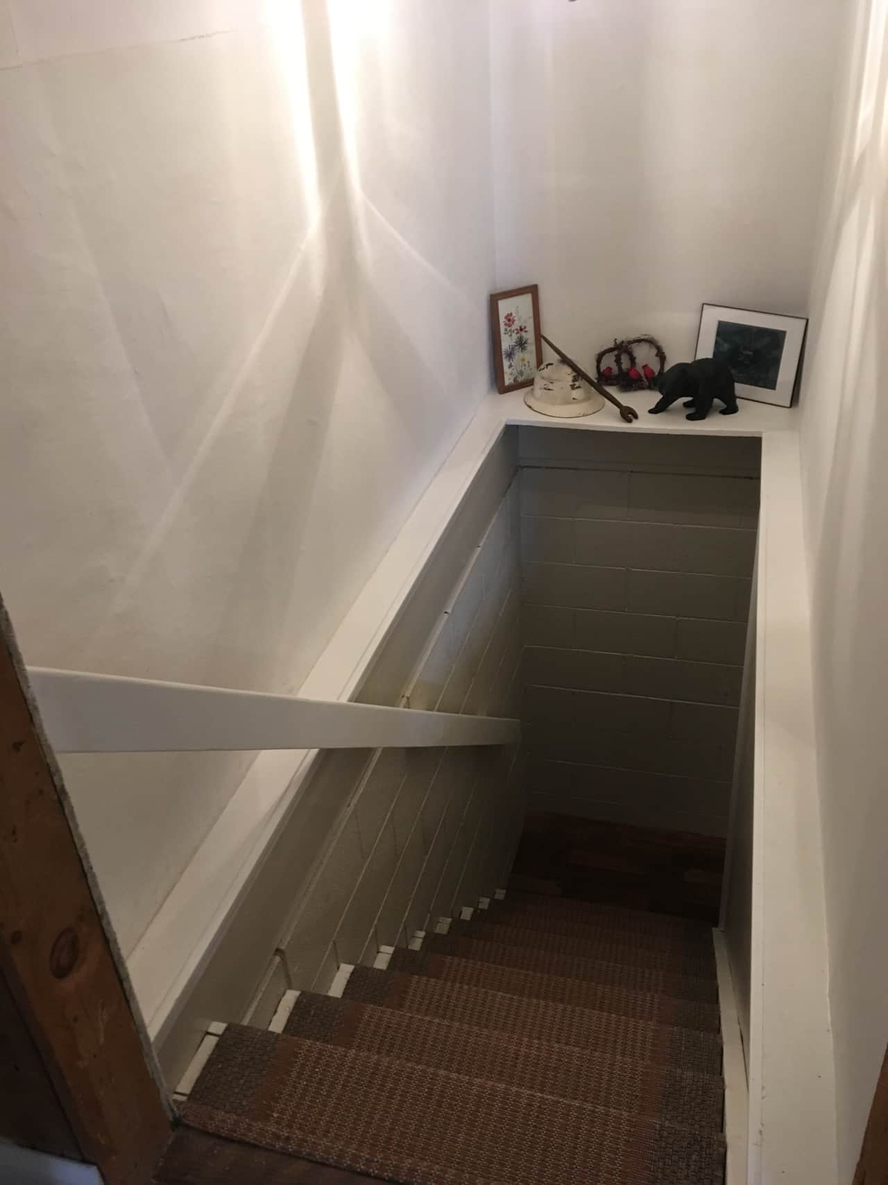 Stairs down to bedrooms