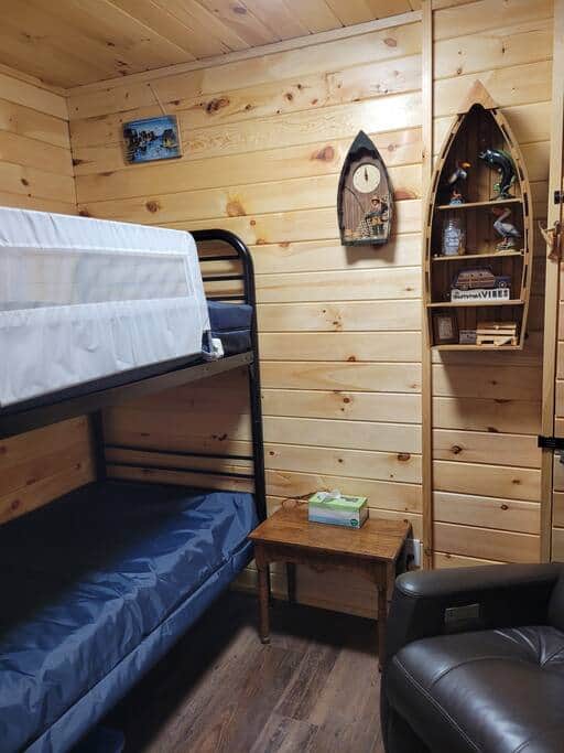 Bunkbeds - singles. Weight limit 180lb upper bunk and ladder. BYO bedding to save linen fees