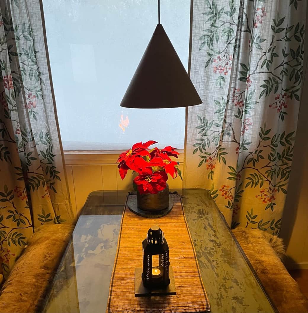 Kitchen table and the big window for really good interaction with nature 