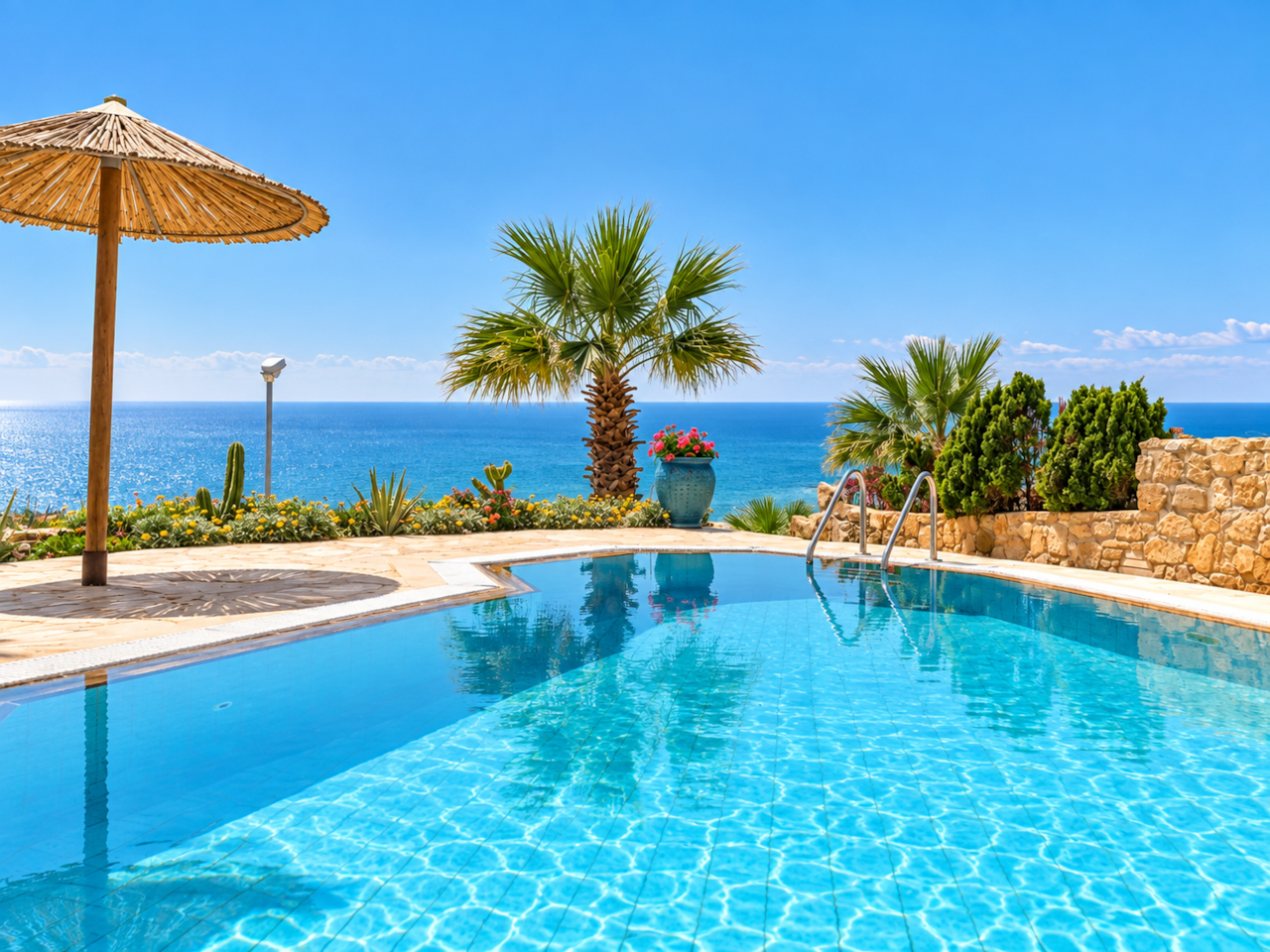 Poolside paradise by the sea