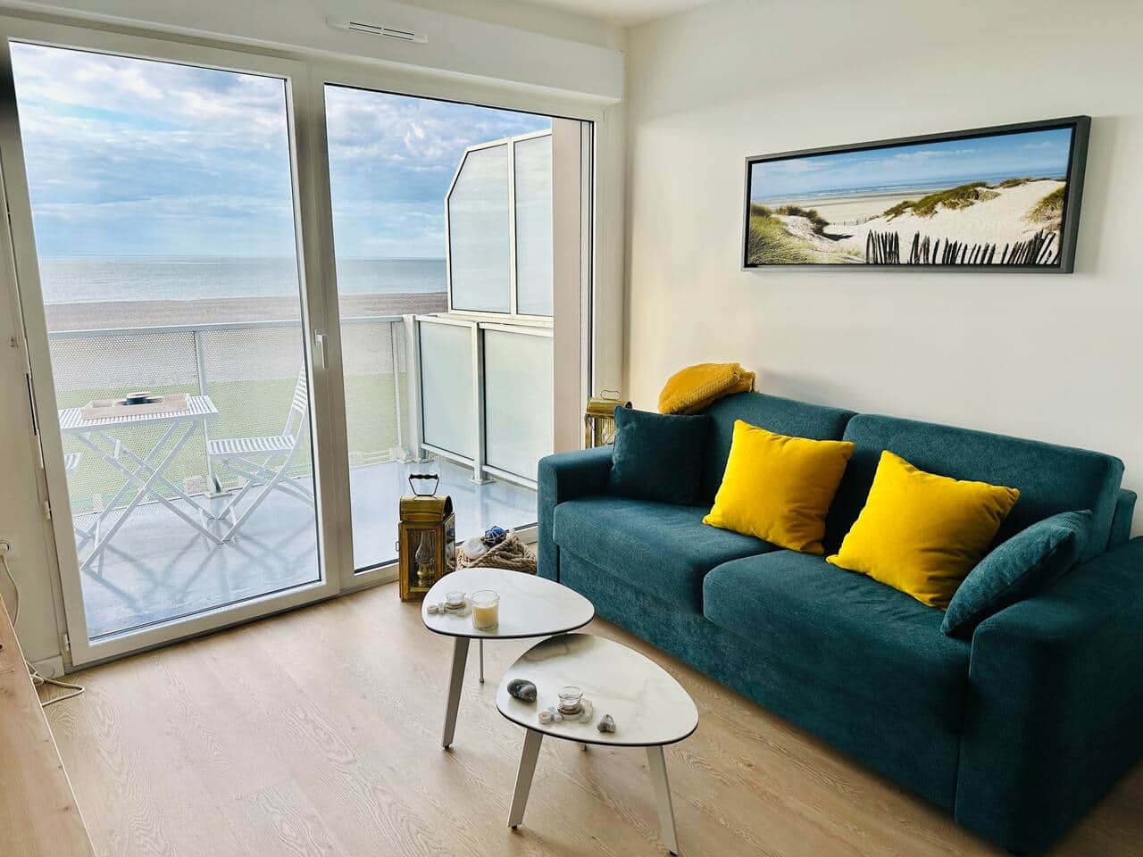 Salon, canapé, vue mer