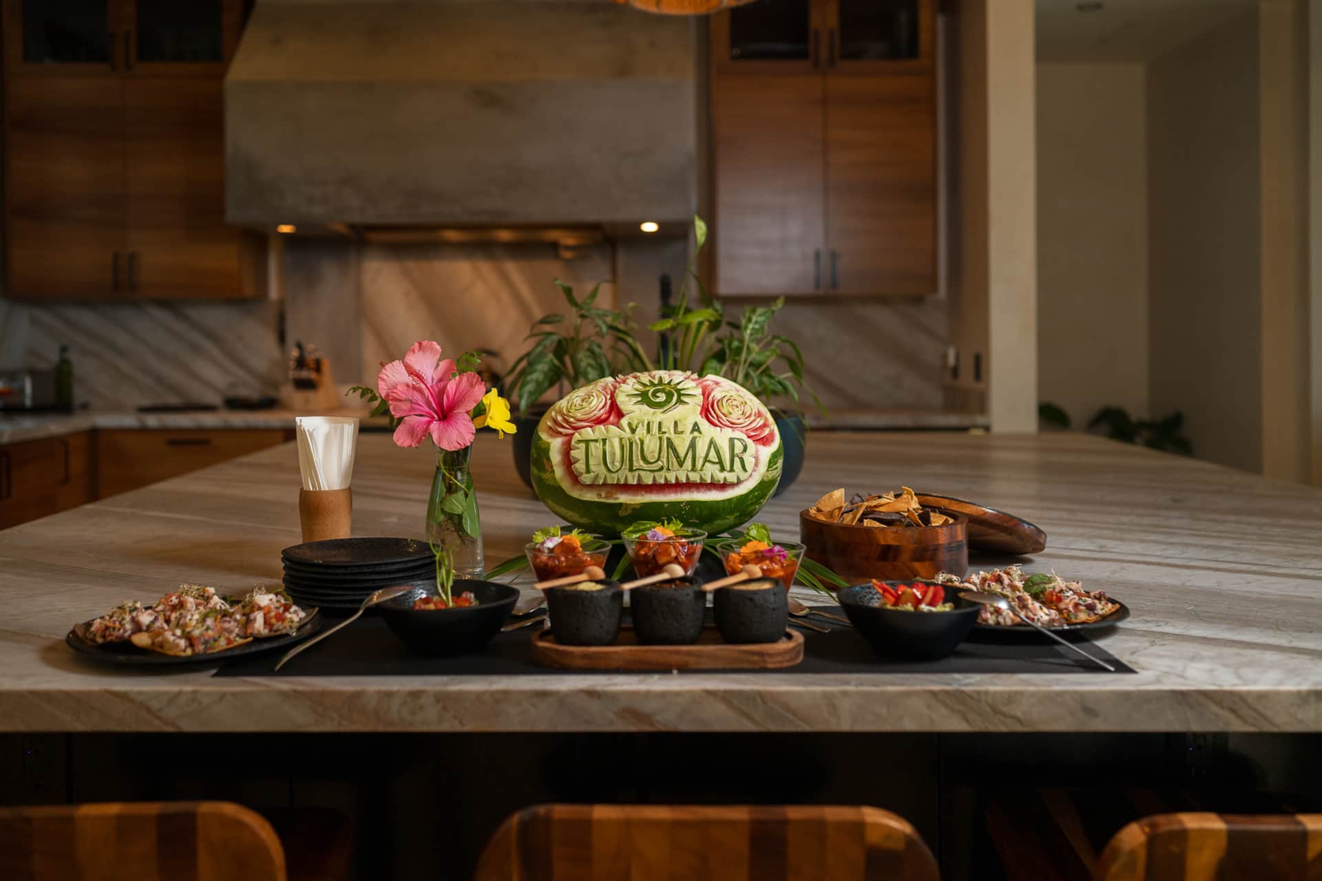 Welcome snack served upon arrival at Villa TuluMar