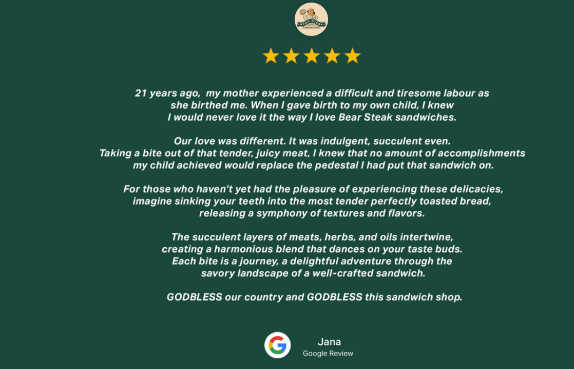Reviews For Bear Steak Sandwiches