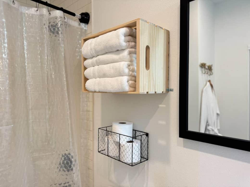 Luxurious towels and waffle robe for your comfort