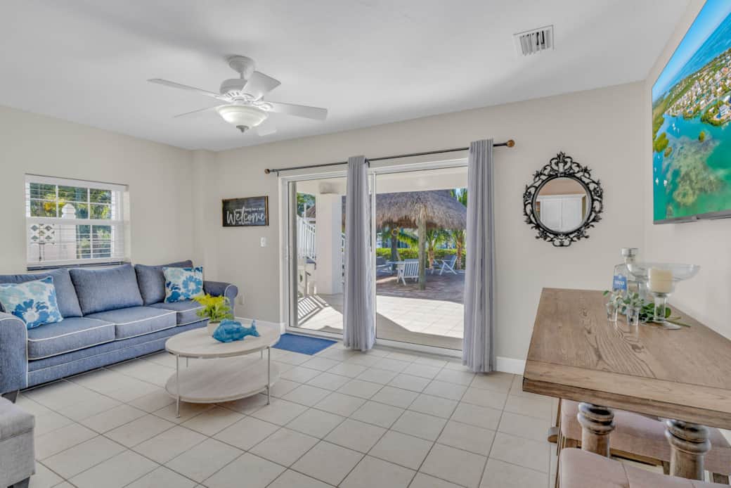 Ground living room with access to the backyard