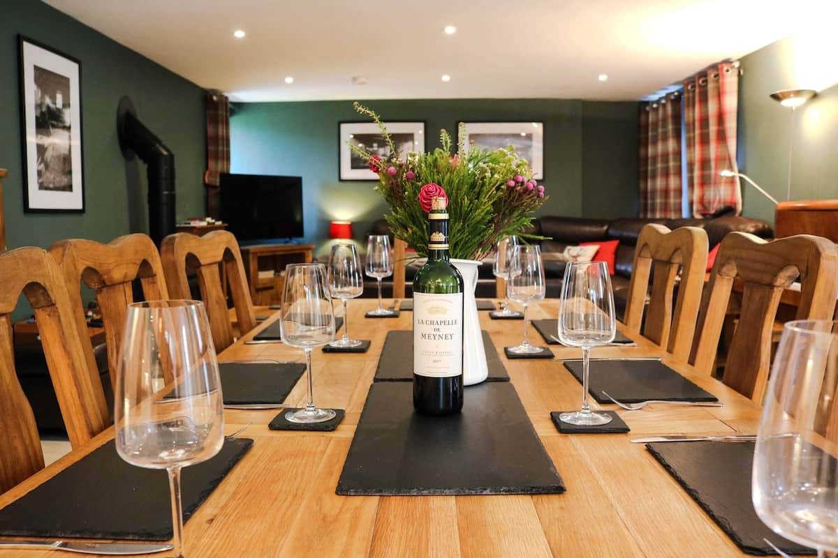 The stunning open-plan dining room sits perfectly between the spacious kitchen and the cosy lounge, creating an ideal space for celebrating together.