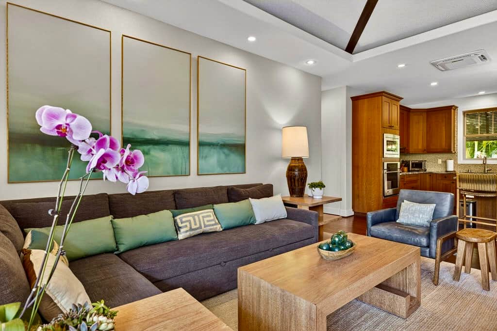 Sage tones, fresh orchids, and pure relaxation. Settle right in.