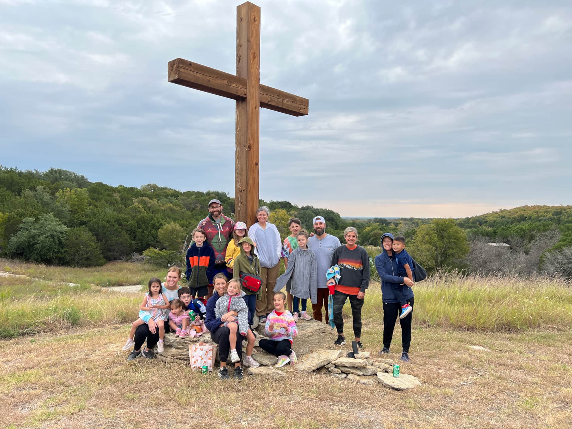 Texas Church Families at the Cross at Lake Godstone Graford Texas