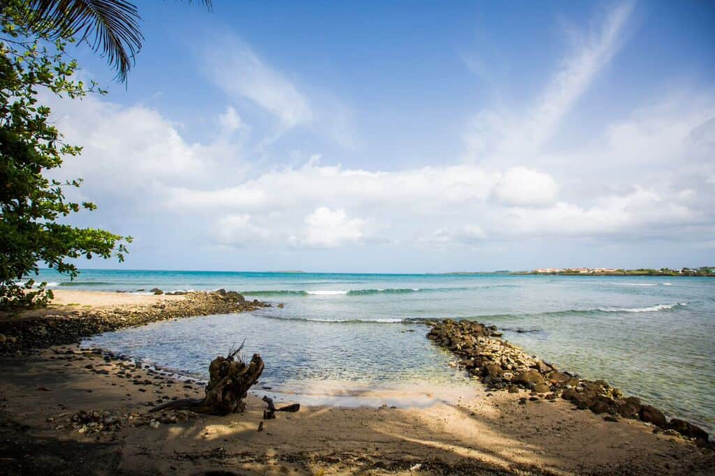 100' of private beach on the Caribbean Sea