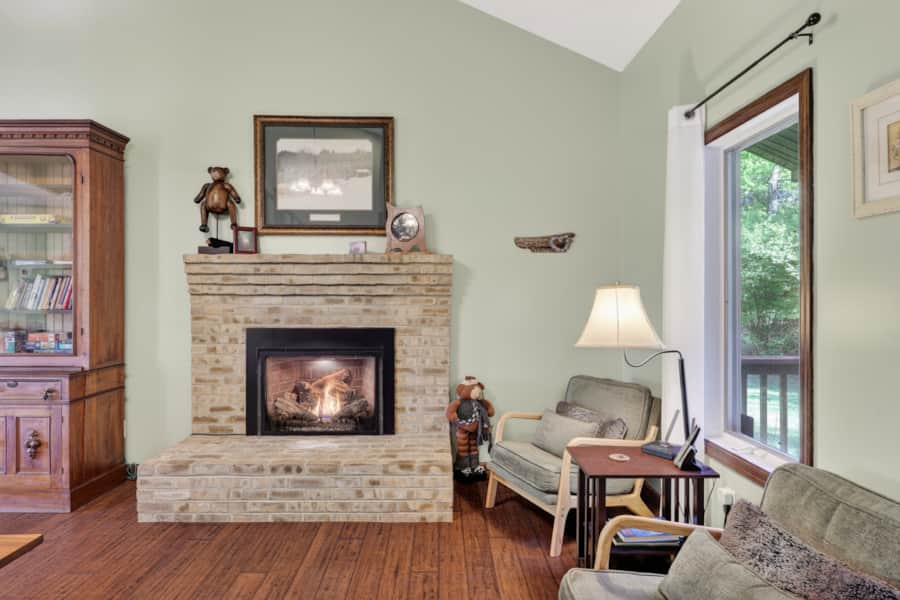 Fireplace reading corner