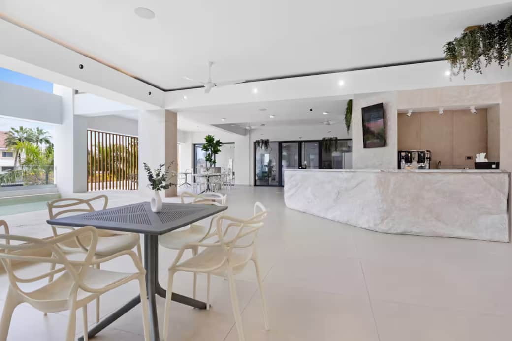 Modern Poolside Café and Lounge Area at Gardenia Condos Punta Cana