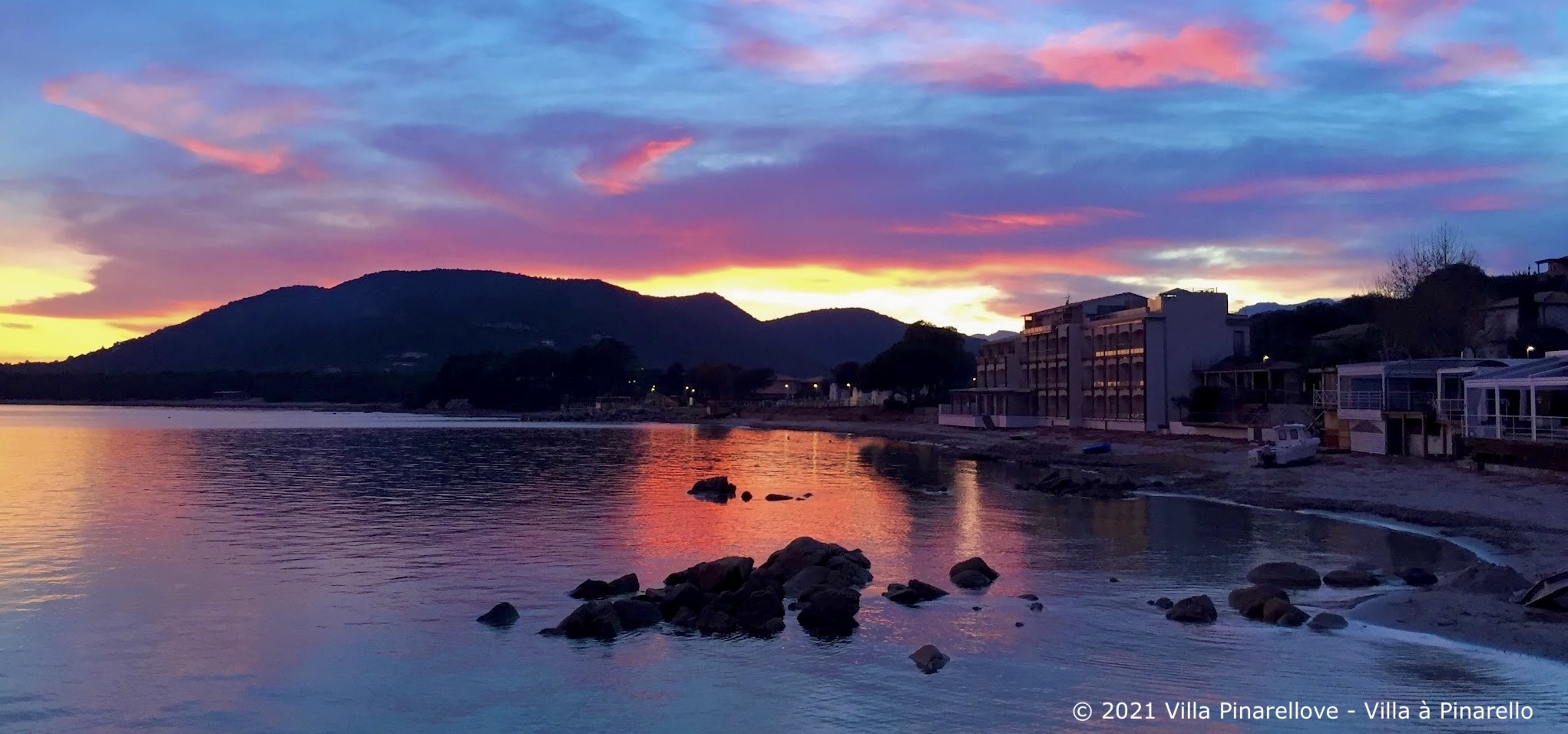 Pinarello, Pinarellu, Coucher de soleil, golfe, villa
