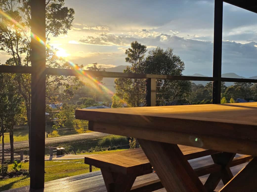 10 seater outdoor dining table and benches for al fresco meals on front 27m x 3m covered deck.. 10 seater outdoor dining table and benches for al fresco meals on front 27m x 3m covered deck..