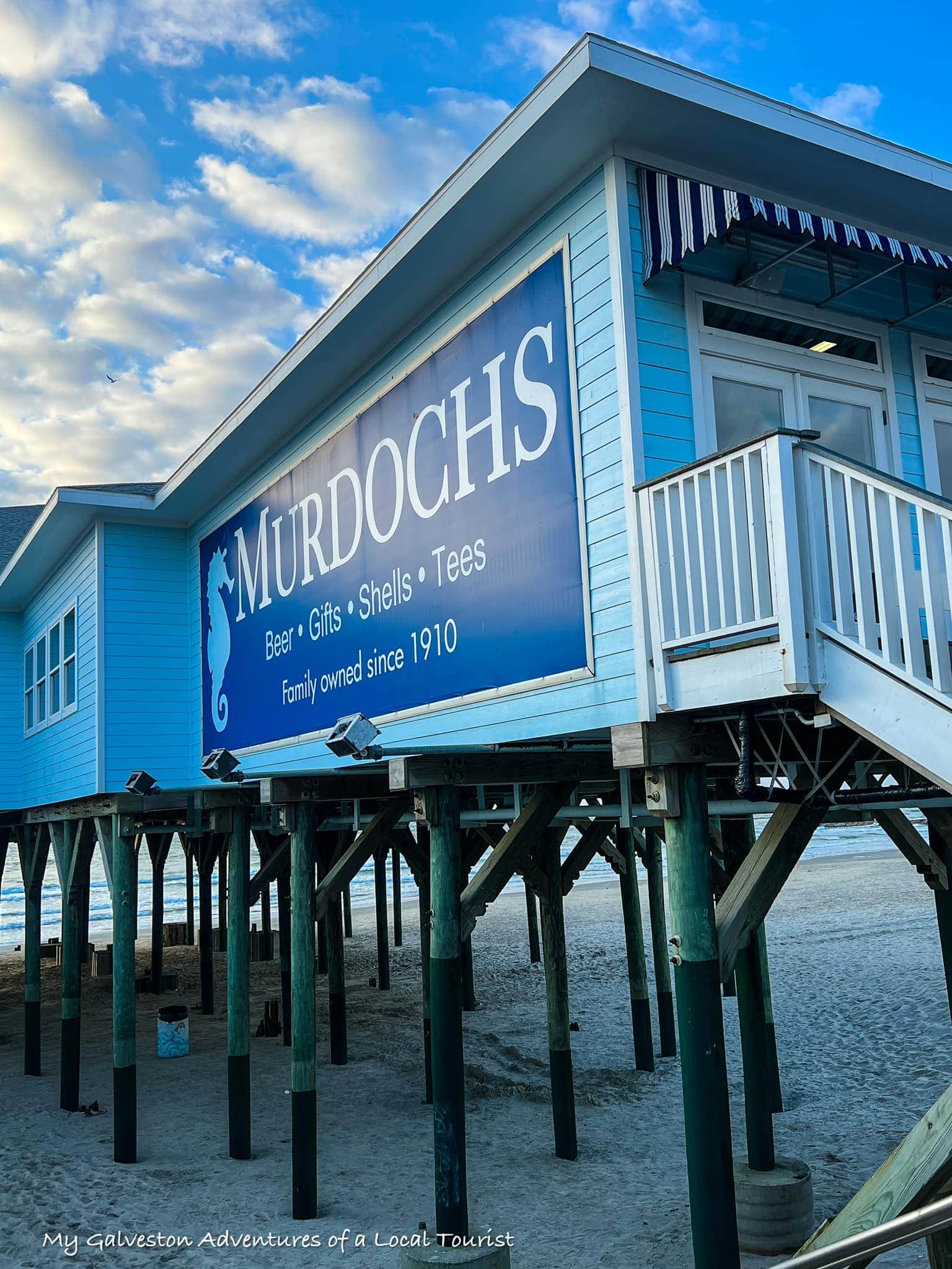 Murdoch's historic gift shop on the Galveston Seawall, a popular stop for beach souvenirs and ocean views