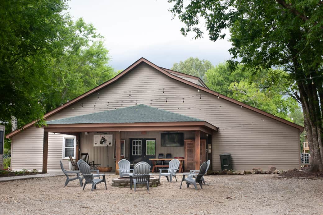 Lodge Patio and Fire Pit Area