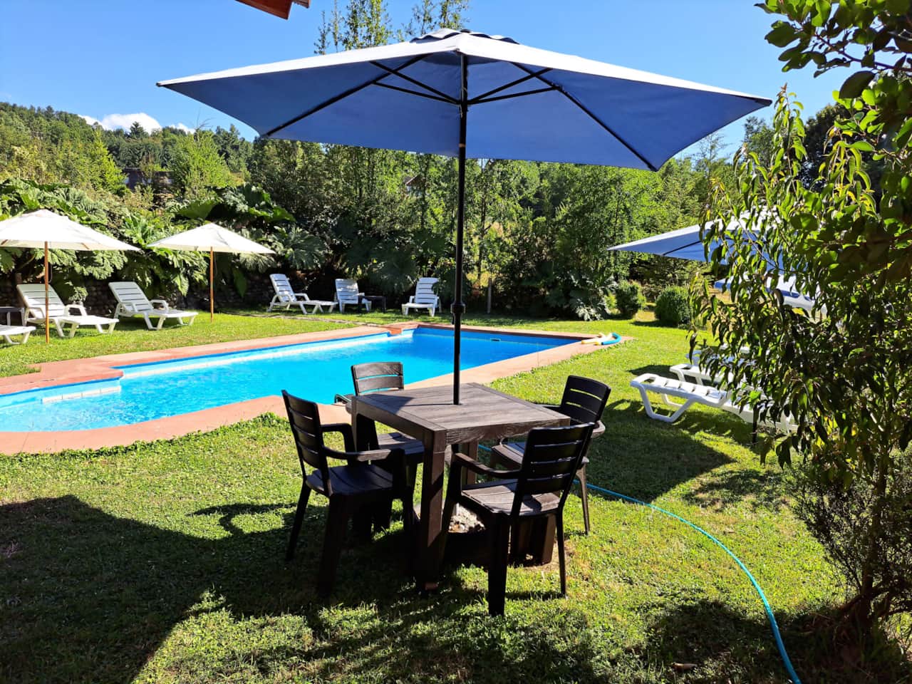 Piscina al aire libre - Cabañas Domo Pucón ®