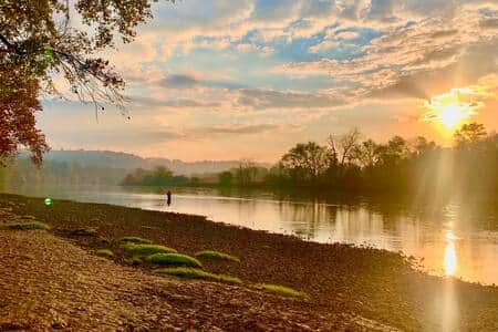 One of our guests fishing just after sunrise One of our guests fishing just after sunrise