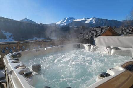 Private 6 person hot tub