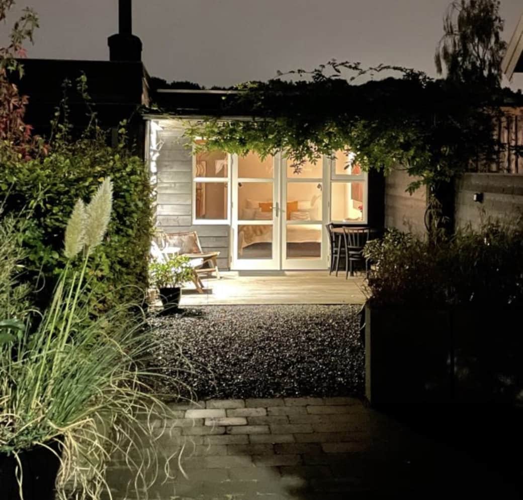 Patio at night