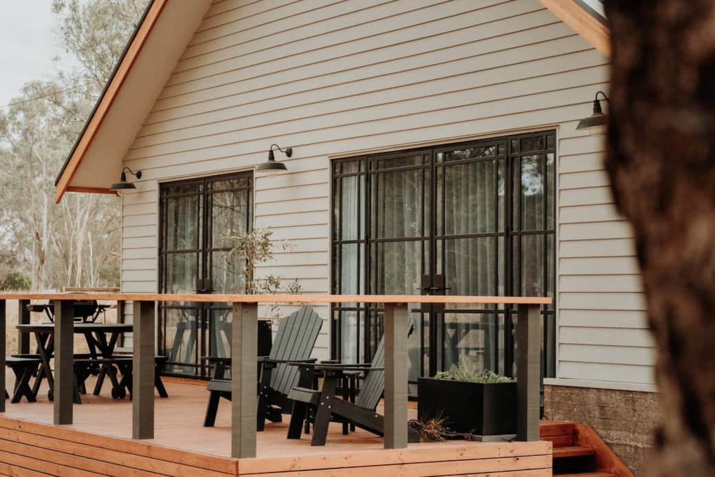 Deck and entrance to The Barn