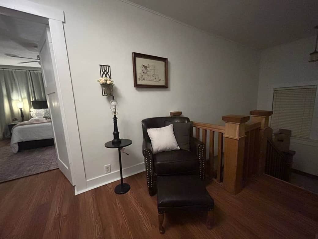 A reading nook on the 2nd landing adds additional seating option. 