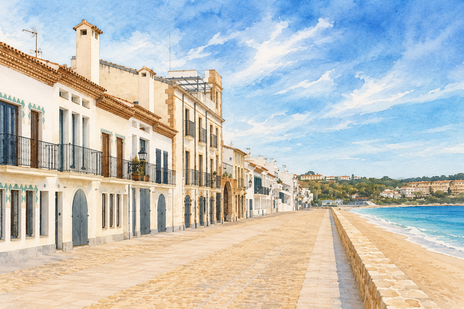 Altafulla seafront and Mediterranean beach