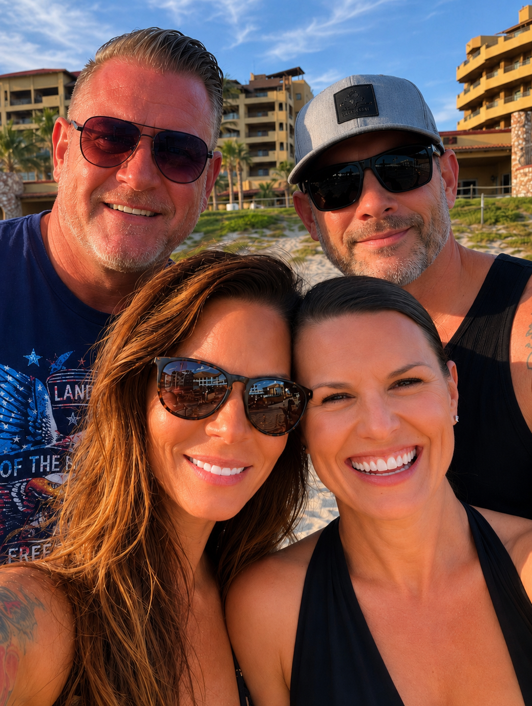 The Misitano and Myers families at Bella Sirena Resort