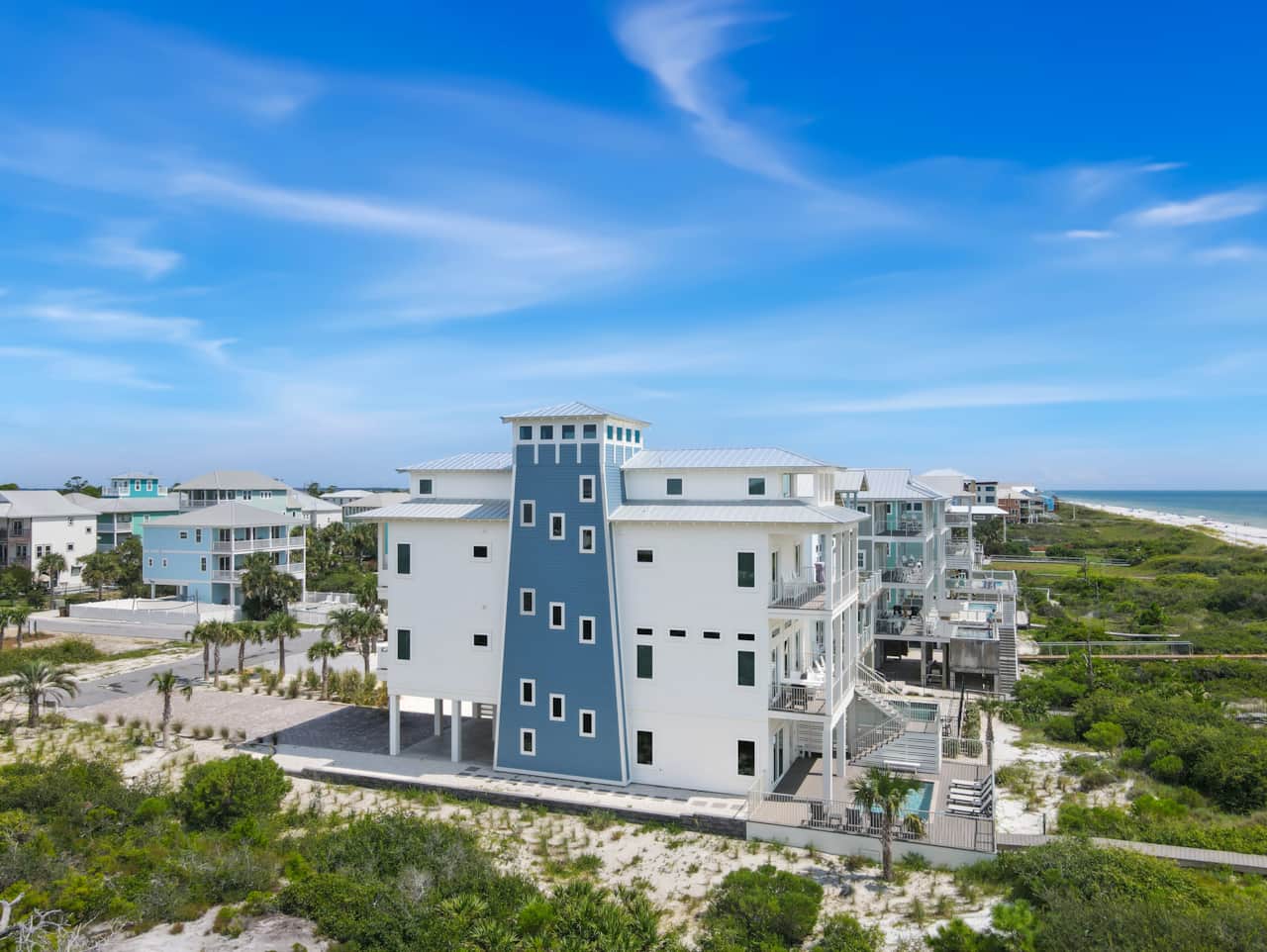 Lighthouse tower gulf dune