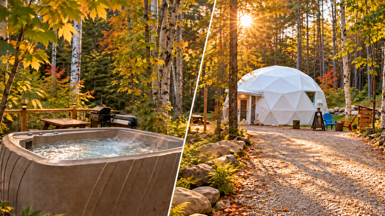 Spa et dôme dans la forêt dorée