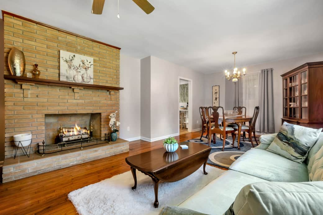 Fireplace , Living and Dining Rooms Fireplace , Living and Dining Rooms