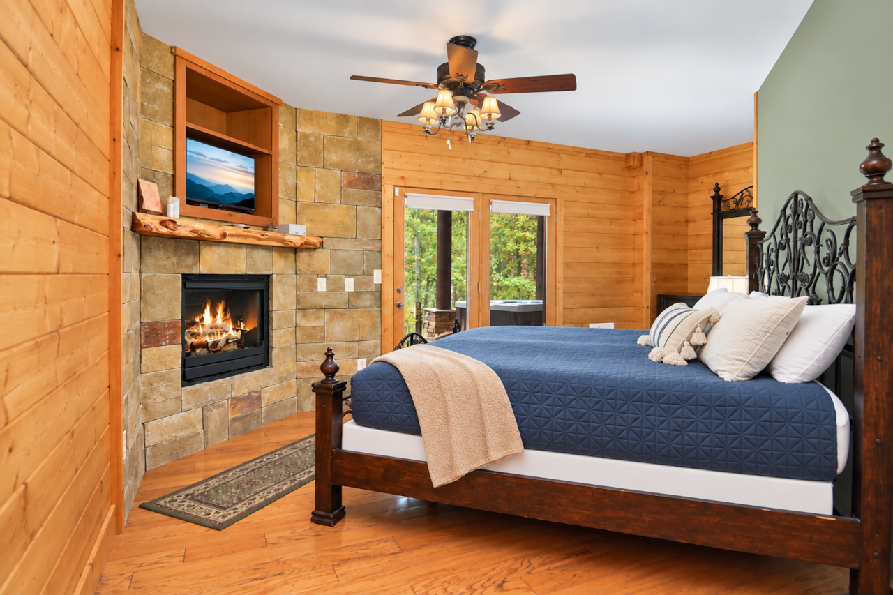 Primary Bedroom with fireplace and private bath