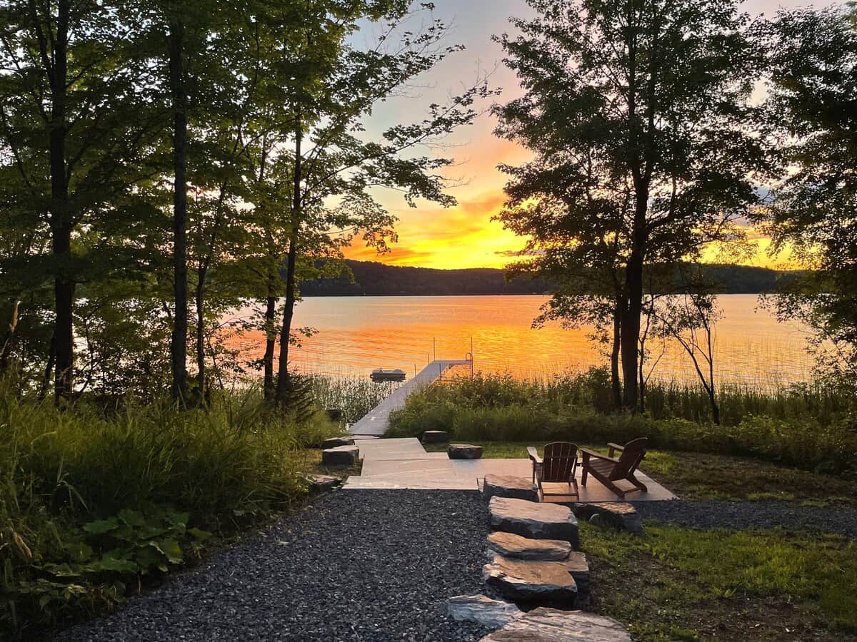 Sunset views over Maple Lake