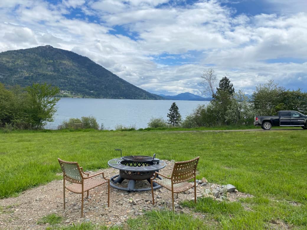 Enjoy fabulous views of the lake from the Gypsy fire pit
