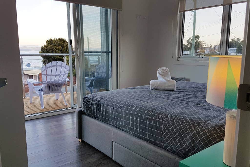Bay views from master bedroom