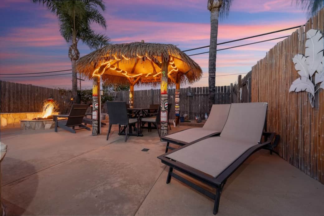 Savor peaceful evenings dining al fresco beneath the softly lit tiki cabana, then unwind on the poolside loungers surrounded by warm SoCal breezes at The Birdhouse SD. Savor peaceful evenings dining al fresco beneath the softly lit tiki cabana, then unwind on the poolside loungers surrounded by warm SoCal breezes at The Birdhouse SD.